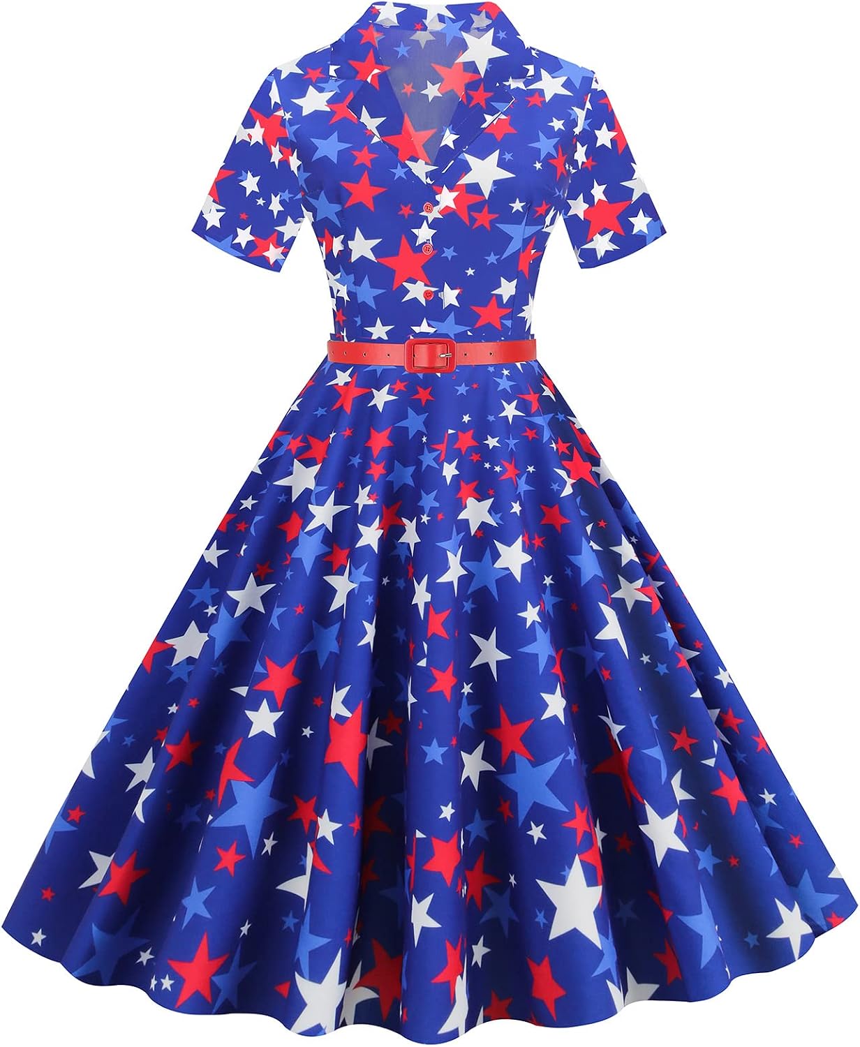 1950s Dresses for Women Vintage Rockabilly Retro Short Sleeve Tie Midi Dress Cocktail Party Evening Prom Gown