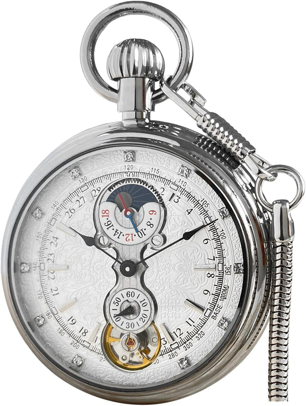 Classic Mechanical Pocket Watch with Chain