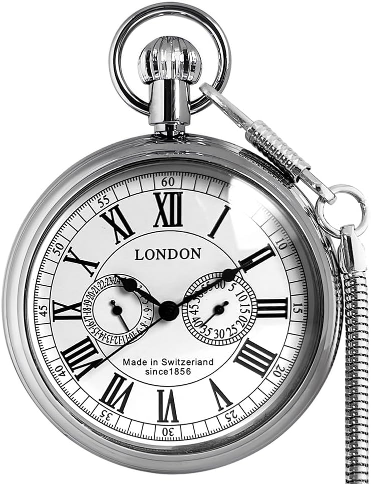 Classic Mechanical Pocket Watch with Chain