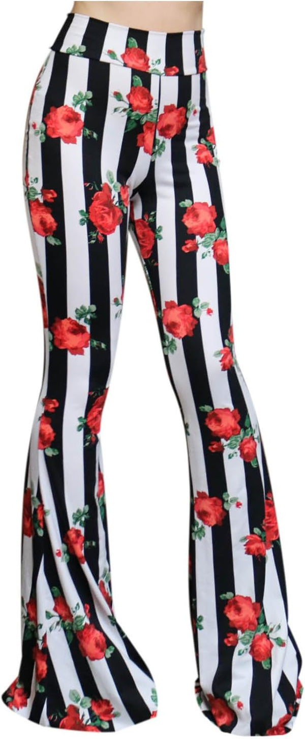 Women's High Waist Wide Leg Long Palazzo Bell Bottom