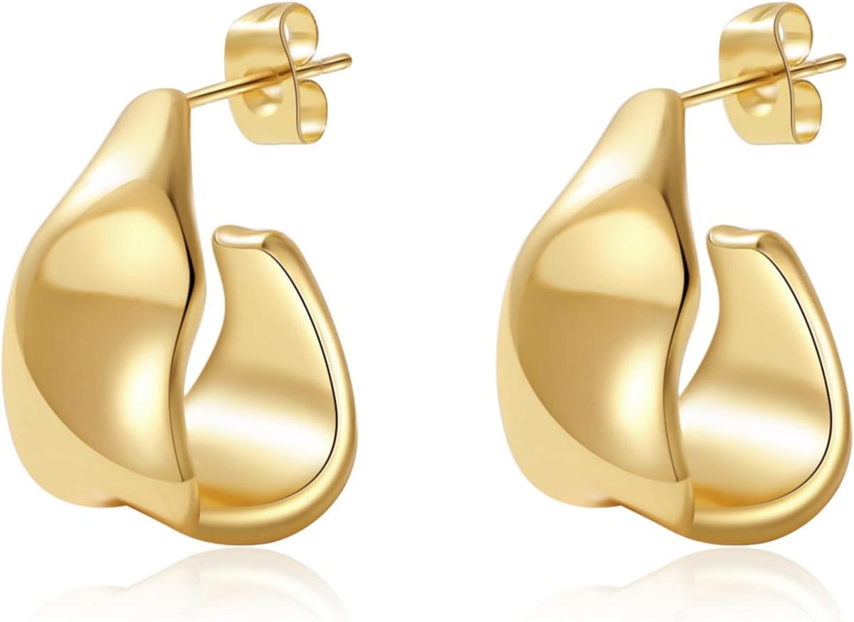 SHERLOVE Chunky Knot Gold Earrings Women Statement Drop Dangle Earrings