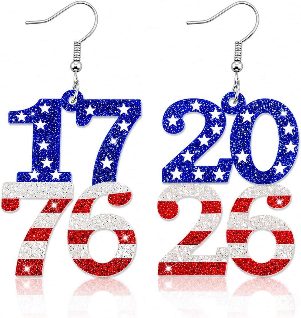 Halloween, Christmas, 4th of July Patriotic Earrings, Holiday Earrings Independence Day Stud Dangle Drop Earrings Hook Fashion Jewelry Gift for Women