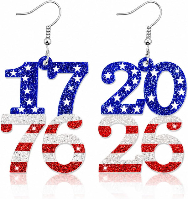 Halloween, Christmas, 4th of July Patriotic Earrings, Holiday Earrings Independence Day Stud Dangle Drop Earrings Hook Fashion Jewelry Gift for Women