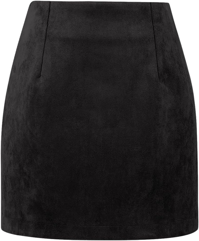 Womens High Waist Plaid Skirt Bodycon Pencil Wool Mini Skirts