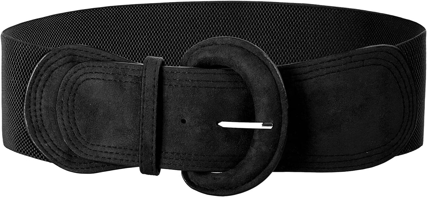 Grace Karin Belts For Women Suede Elastic Wide Belt Vintage Stretchy