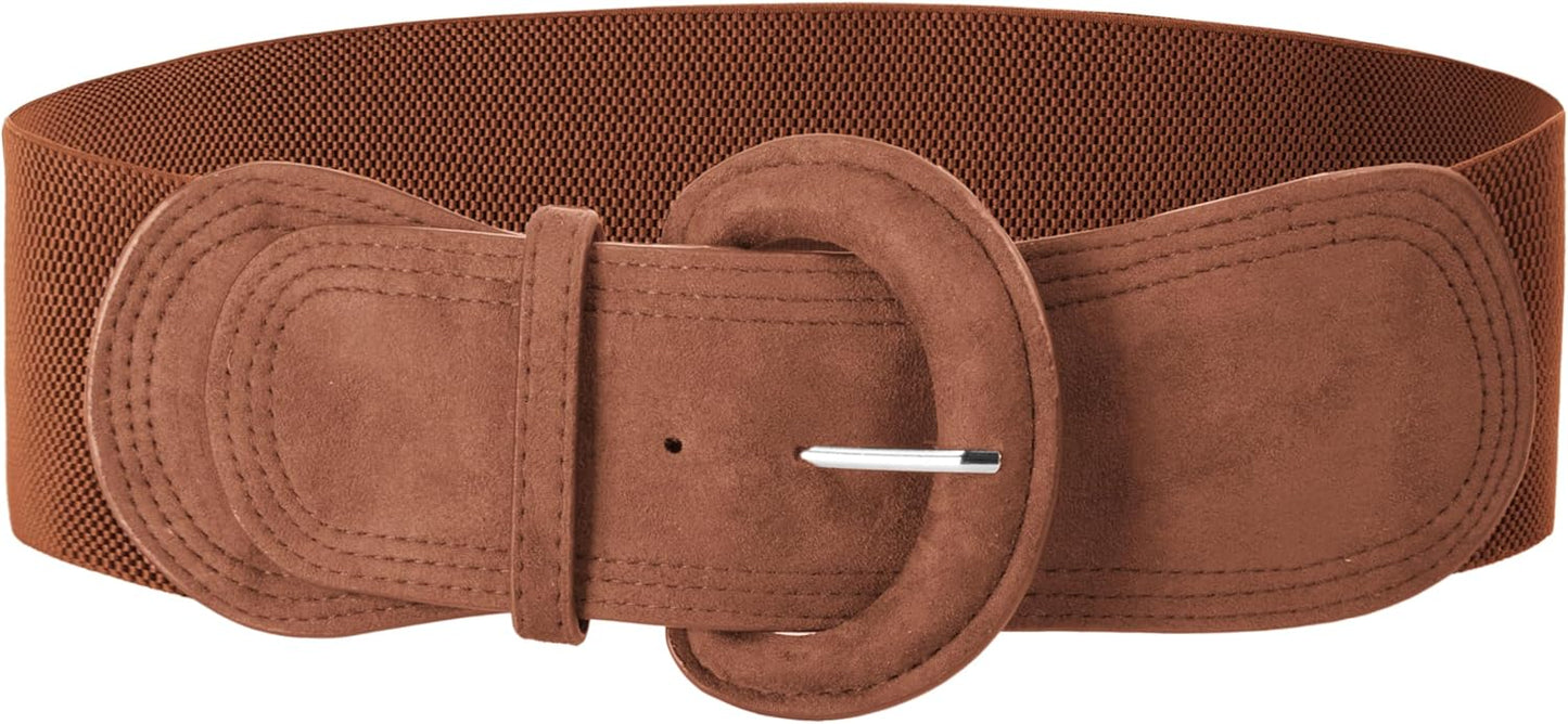 Grace Karin Belts For Women Suede Elastic Wide Belt Vintage Stretchy