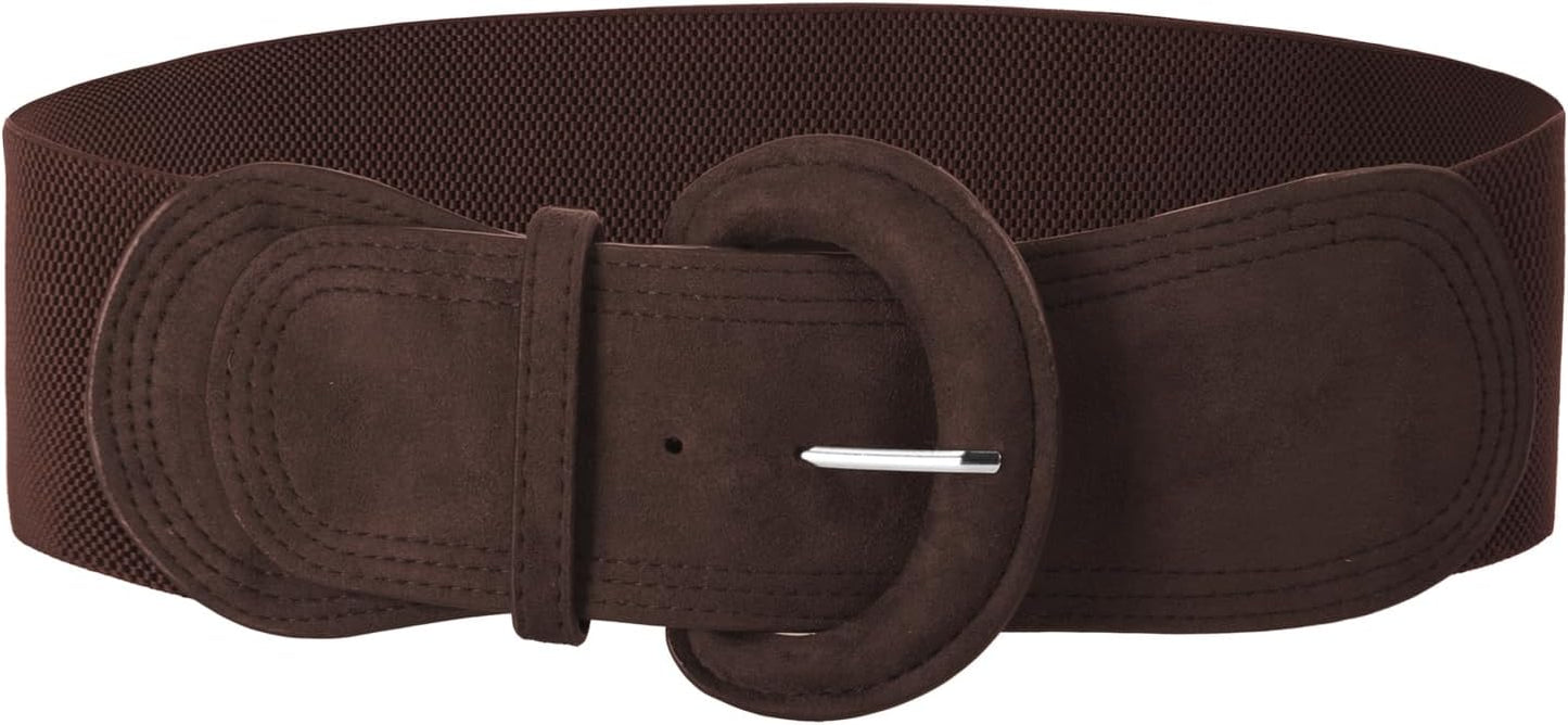 Grace Karin Belts For Women Suede Elastic Wide Belt Vintage Stretchy