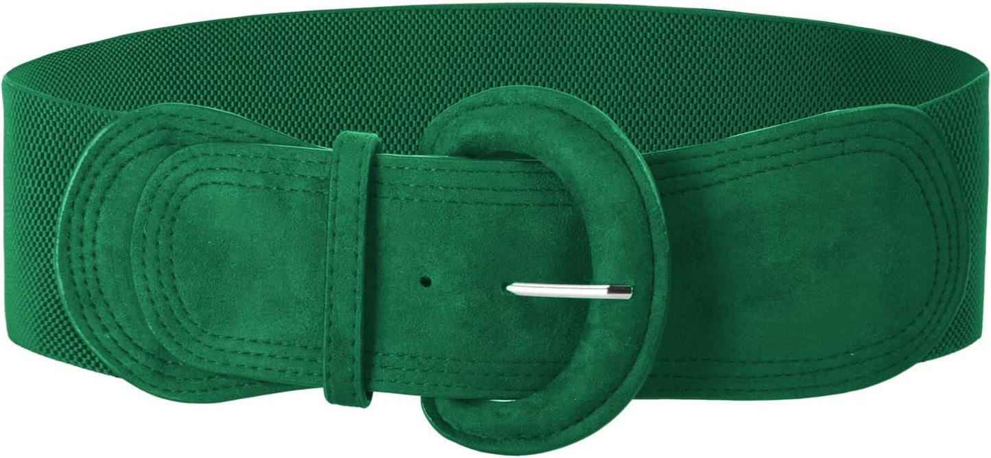Grace Karin Belts For Women Suede Elastic Wide Belt Vintage Stretchy