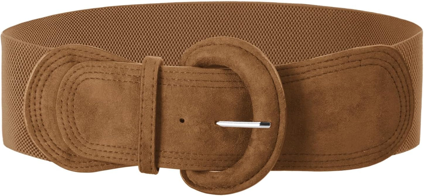 Grace Karin Belts For Women Suede Elastic Wide Belt Vintage Stretchy