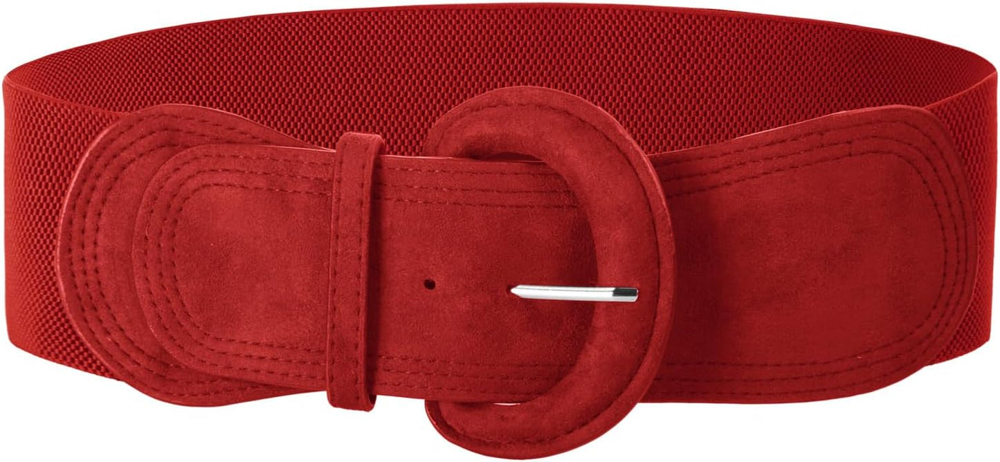 Grace Karin Belts For Women Suede Elastic Wide Belt Vintage Stretchy