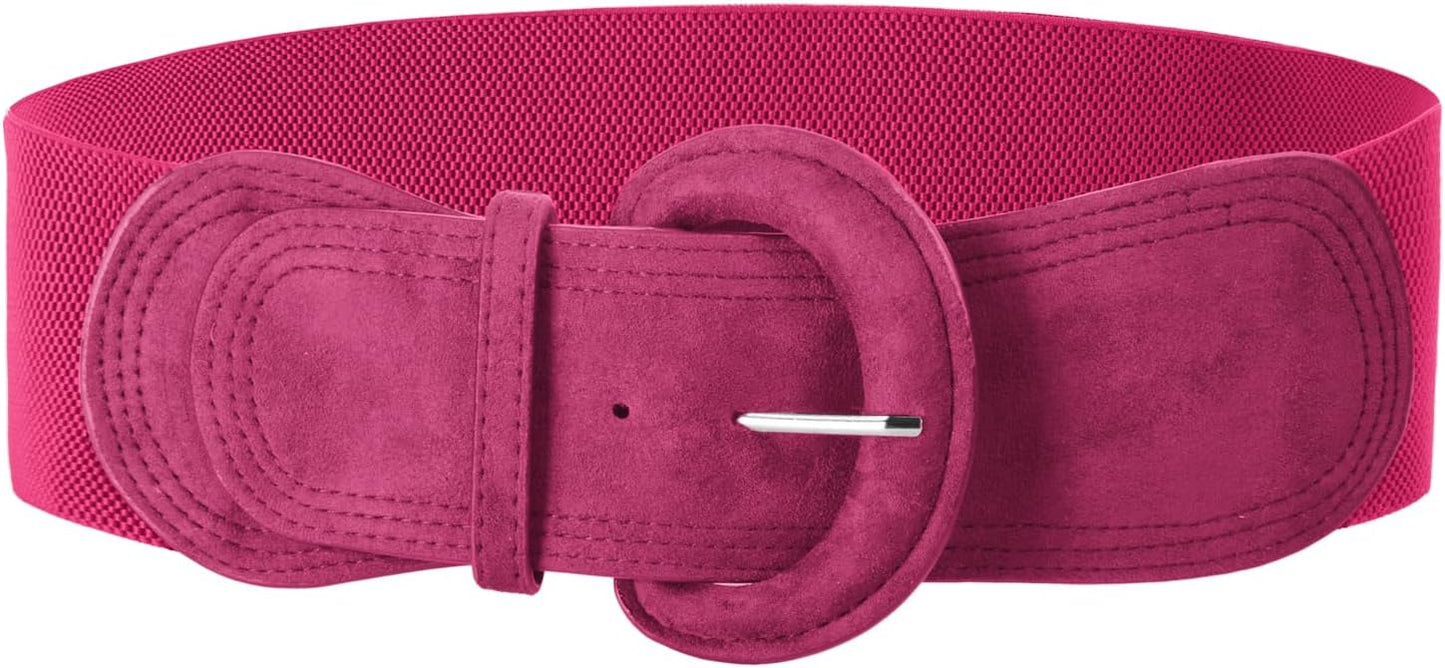 Grace Karin Belts For Women Suede Elastic Wide Belt Vintage Stretchy