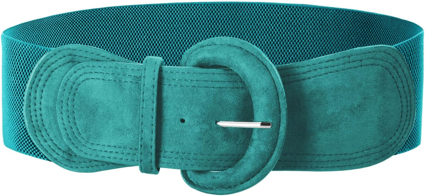 Grace Karin Belts For Women Suede Elastic Wide Belt Vintage Stretchy