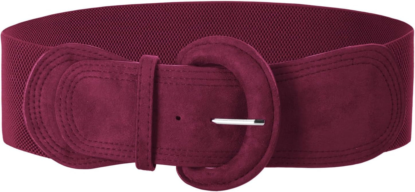 Grace Karin Belts For Women Suede Elastic Wide Belt Vintage Stretchy