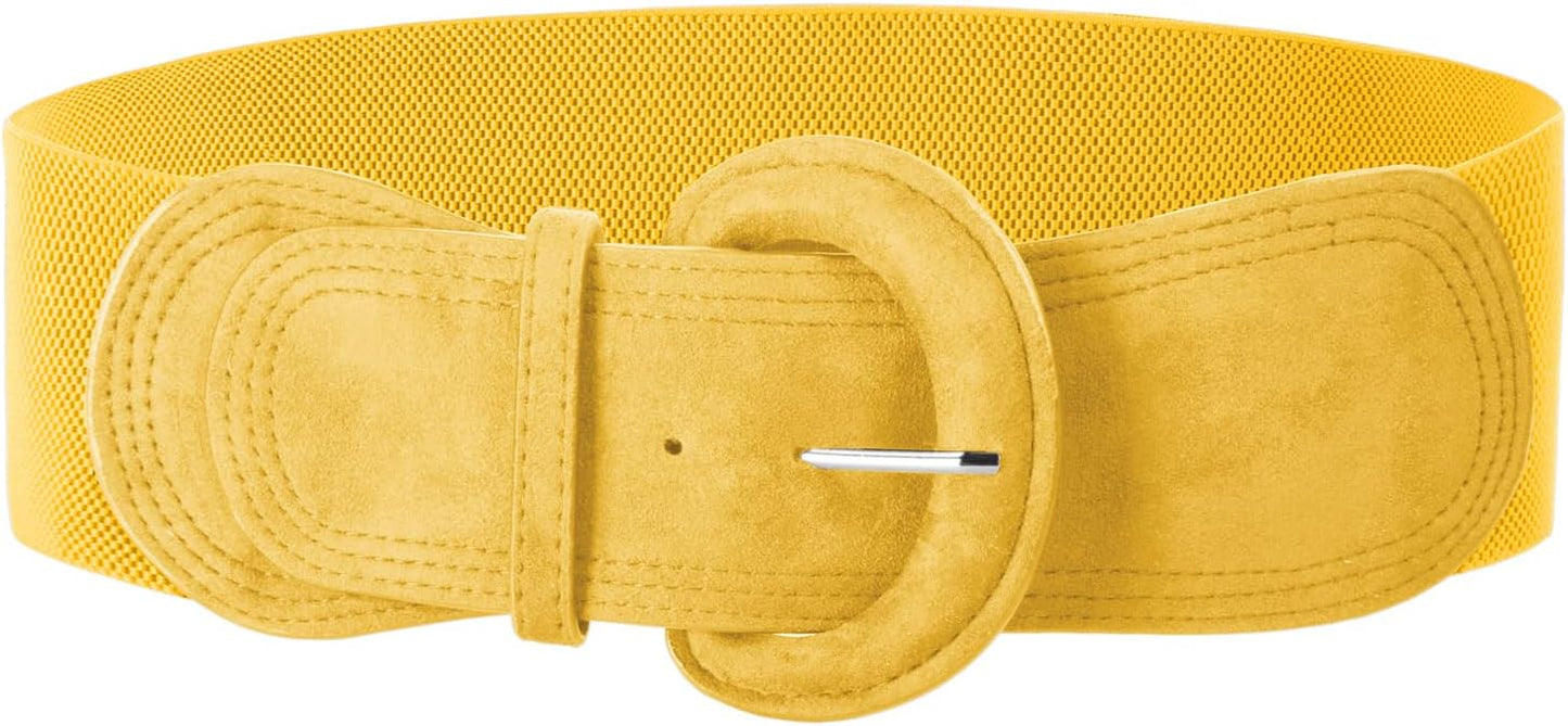 Grace Karin Belts For Women Suede Elastic Wide Belt Vintage Stretchy