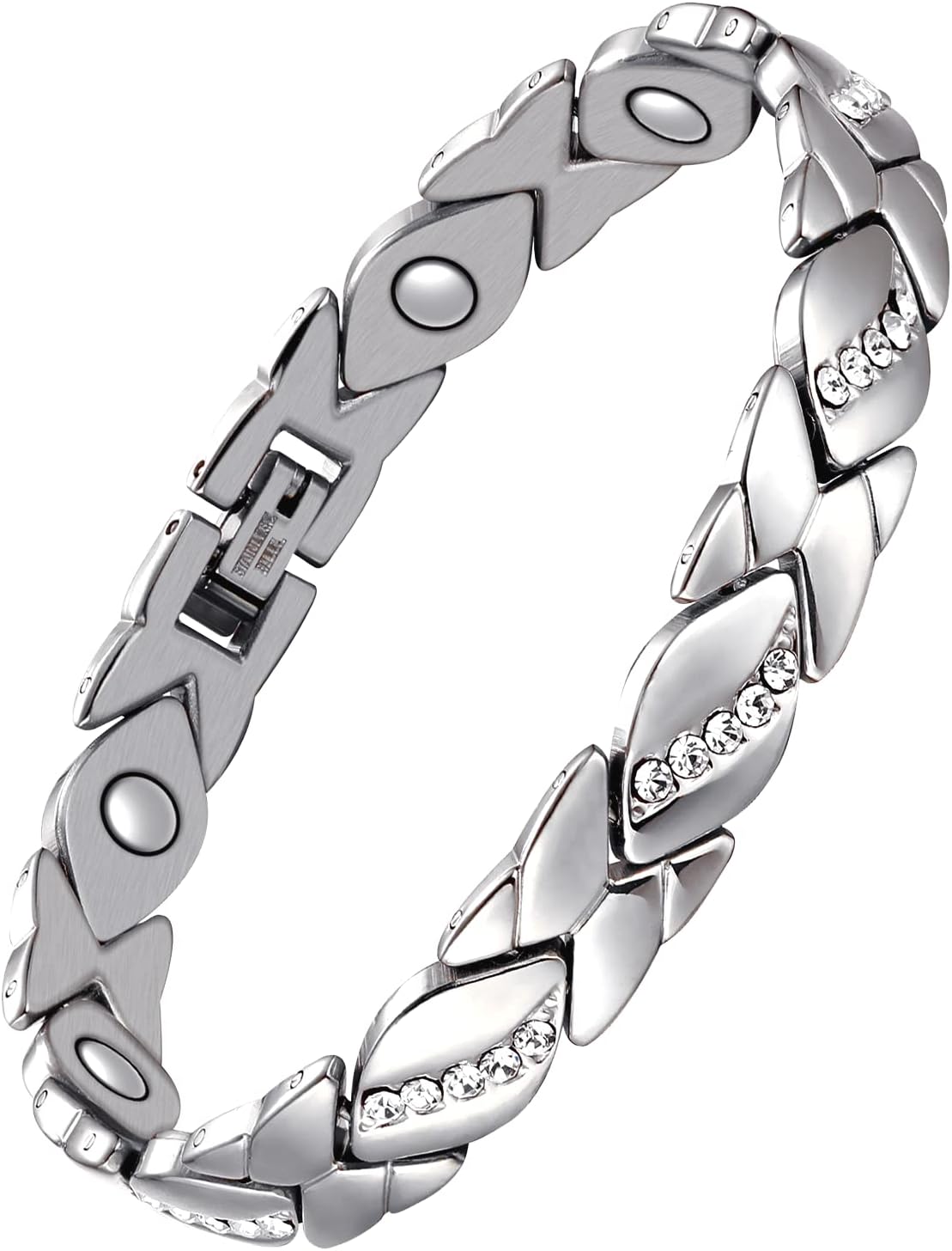 Pure Copper Bracelets for Women,Ultra Magnetic Bracelets for Women with 3500 Gauss Magnets,Crystal Valentine's Day Jewelry Gift, Sizing Tool