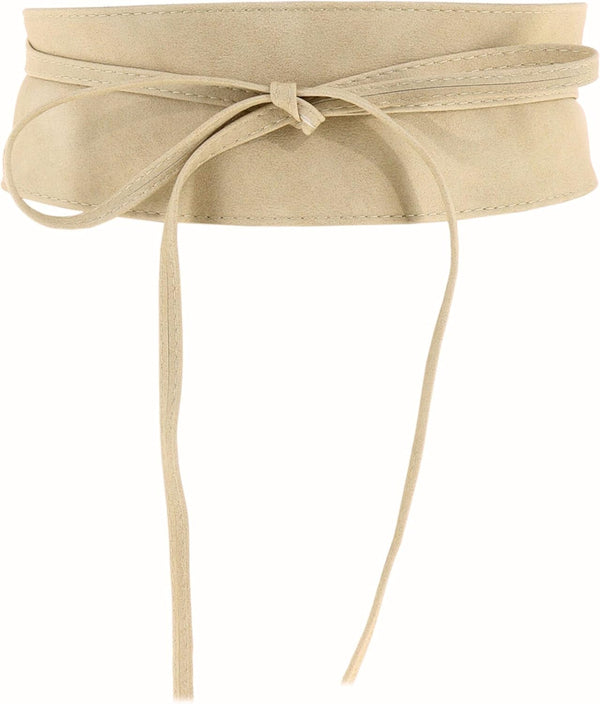 Woman Leatherette Waisband Obi Belt, Mica