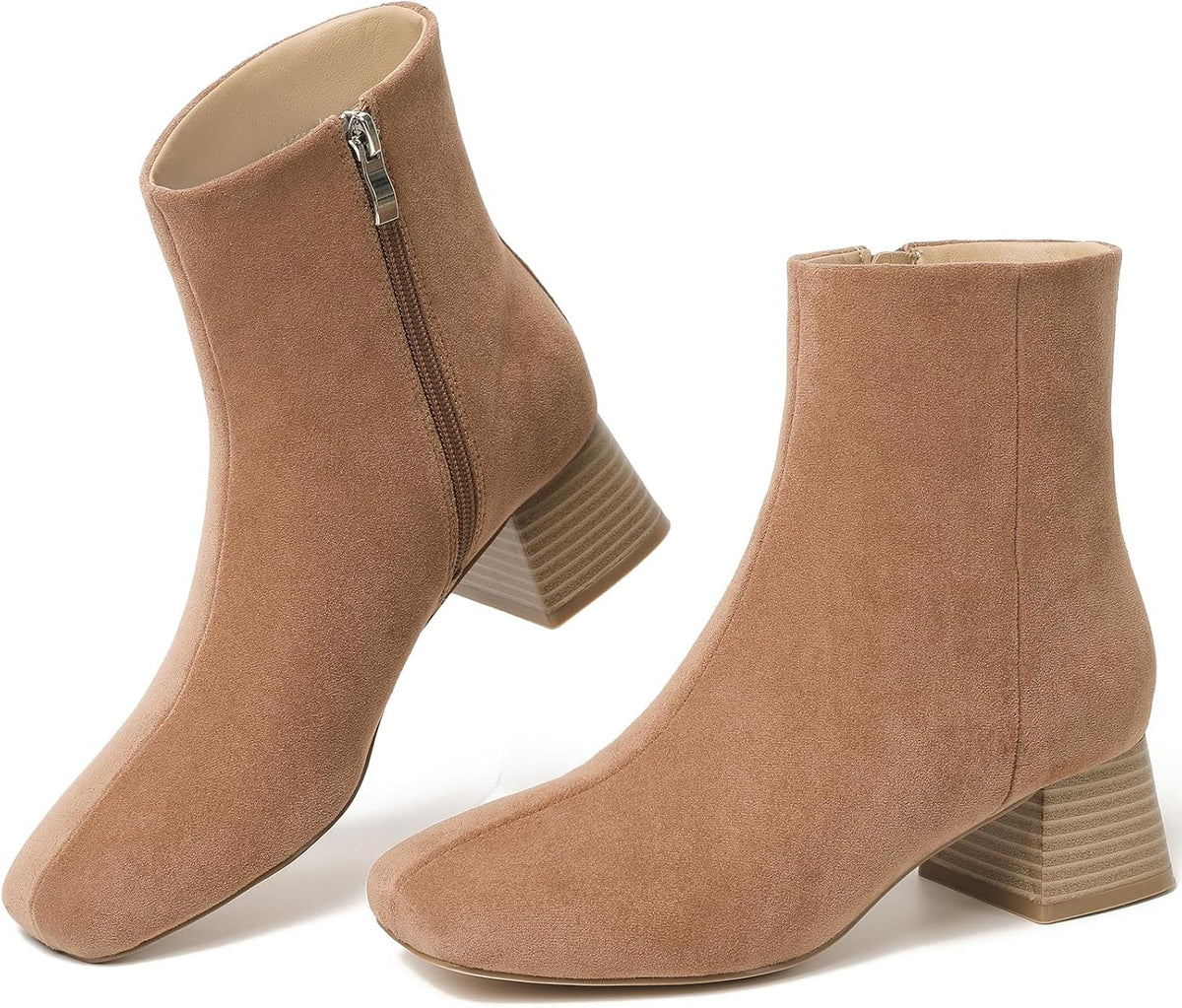High Heel Boots for Women,Womens Platform Boot Heels Sexy Round Toe Lace UP High Heels Mid Calf Boots