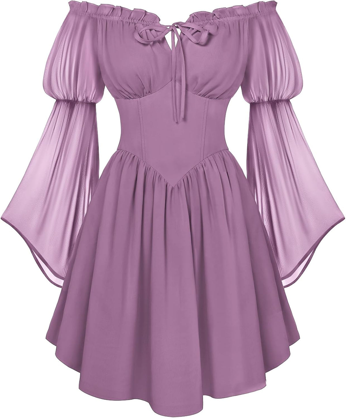 Scarlet Darkness Women's Renaissance Faire Fairy Witchy Dress with Pockets