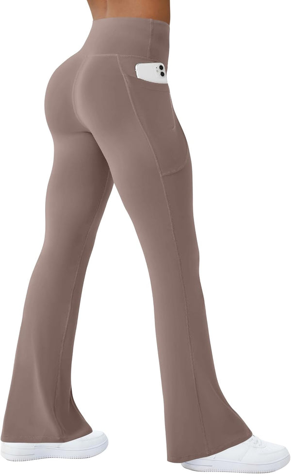 Womens Yoga Pants With Pockets High Waisted Flare Leggings