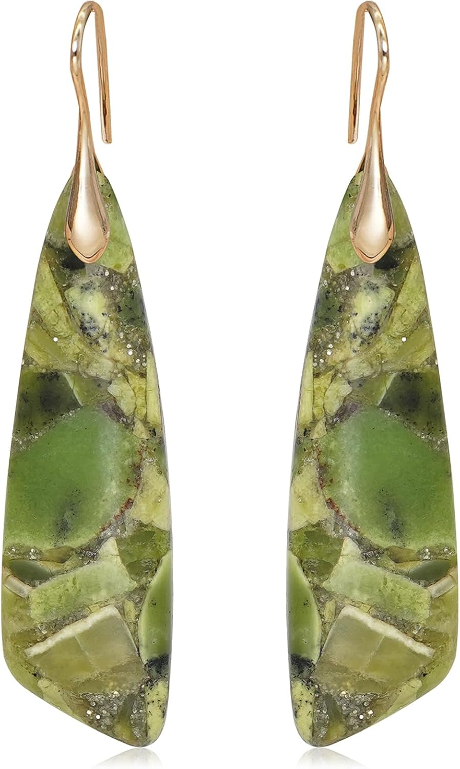 Natural Stone Triangle Boho Dangle Earrings