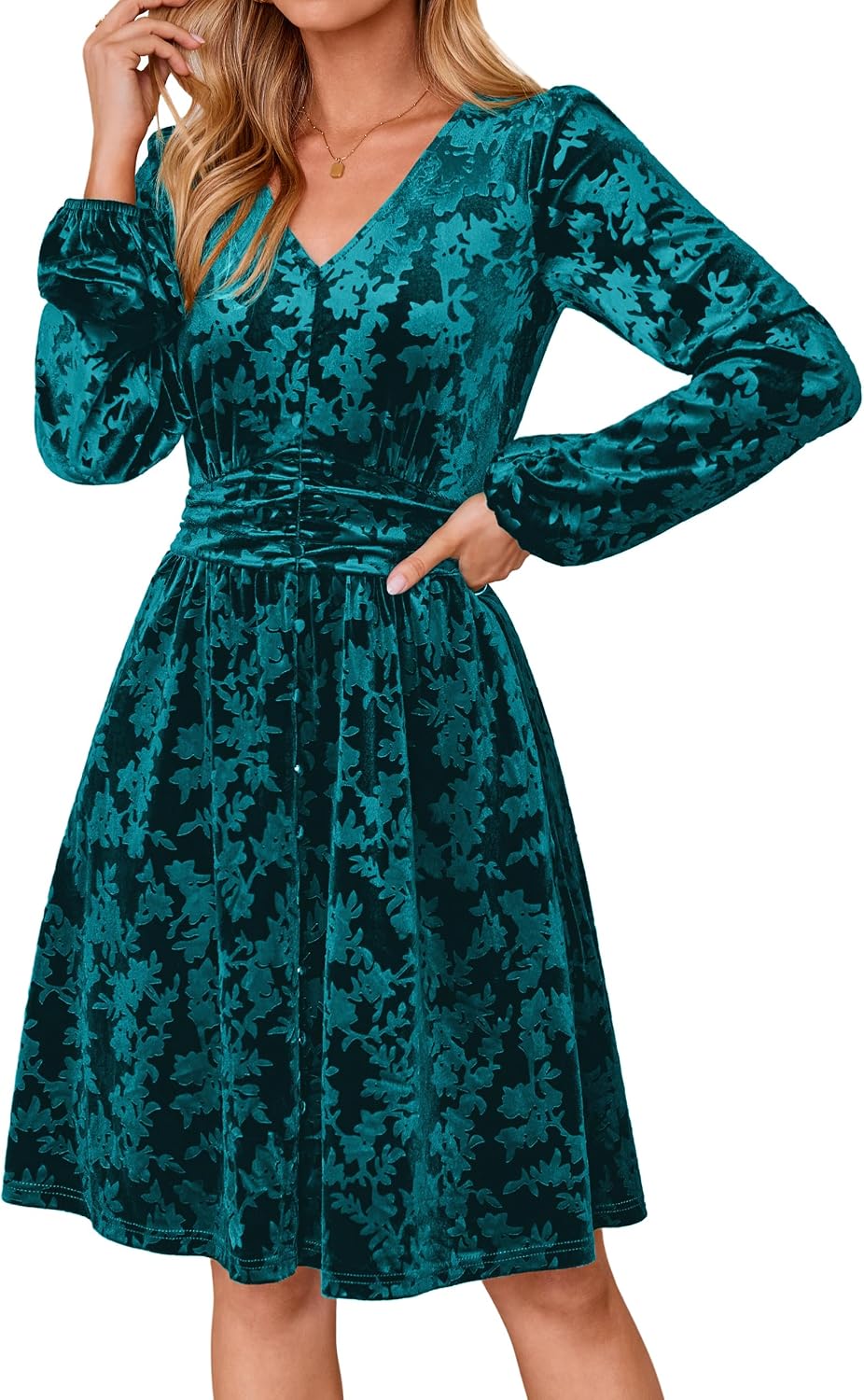 Simplee Womens Velvet Dress Fall Long Sleeve Cocktail Party Winter Dresses