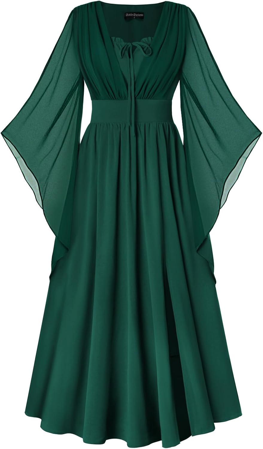 Scarlet Darkness Renaissance Costume Women Pirate Medieval Maxi Dress