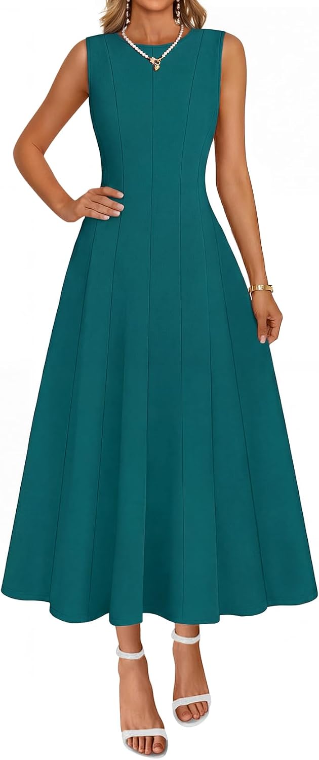 MEROKEETY Women's Semi Formal Cocktail Wedding Guest A Line Maxi Dresses