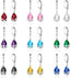 Dangle Earrings for Women Multicolor Crystal Drop Earrings Set Leverback Teardrop Earrings