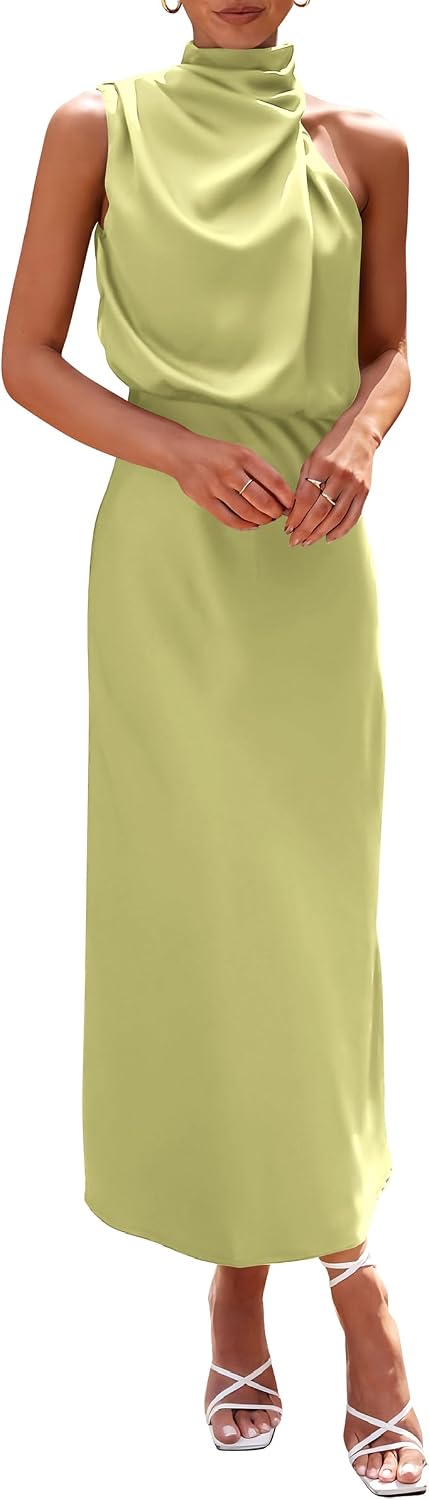 PRETTYGARDEN Women's Summer Satin Maxi Cocktail Dress