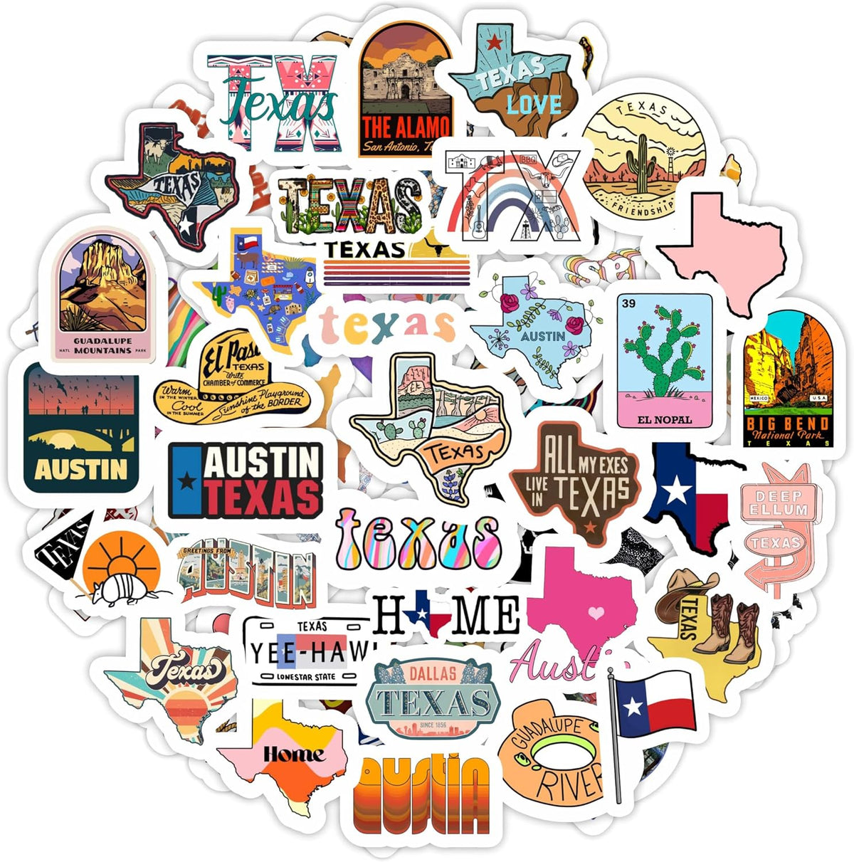 100Pcs Classic Rock Stickers — Rockabilly Guitar & Music Emblems