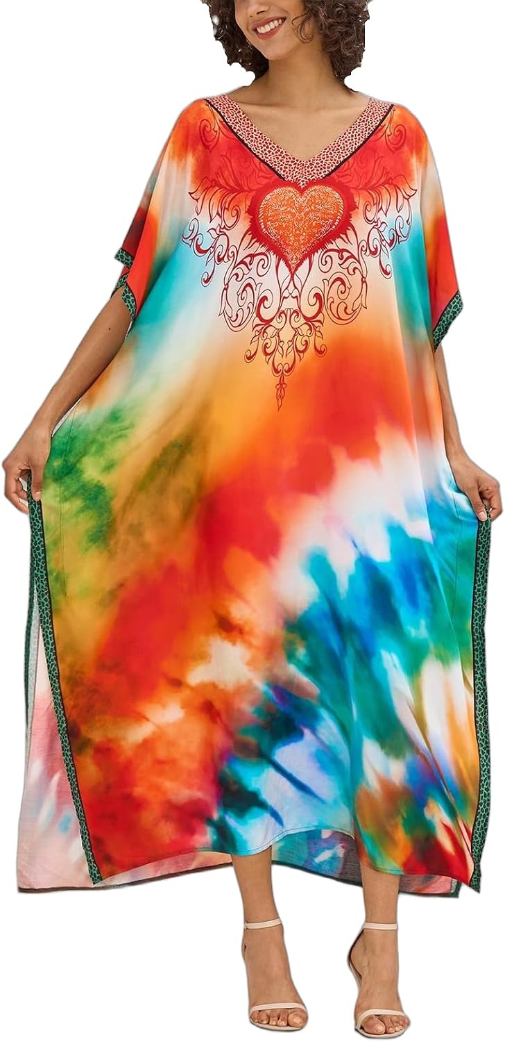 Women's Plus Size Beach Lounge Kaftan Maxi Dress swimsuit coverup for women