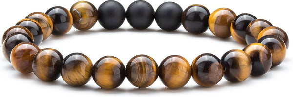 Men Women 8mm Tiger Eye Stone Beads Bracelet