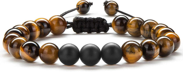 Men Women 8mm Tiger Eye Stone Beads Bracelet