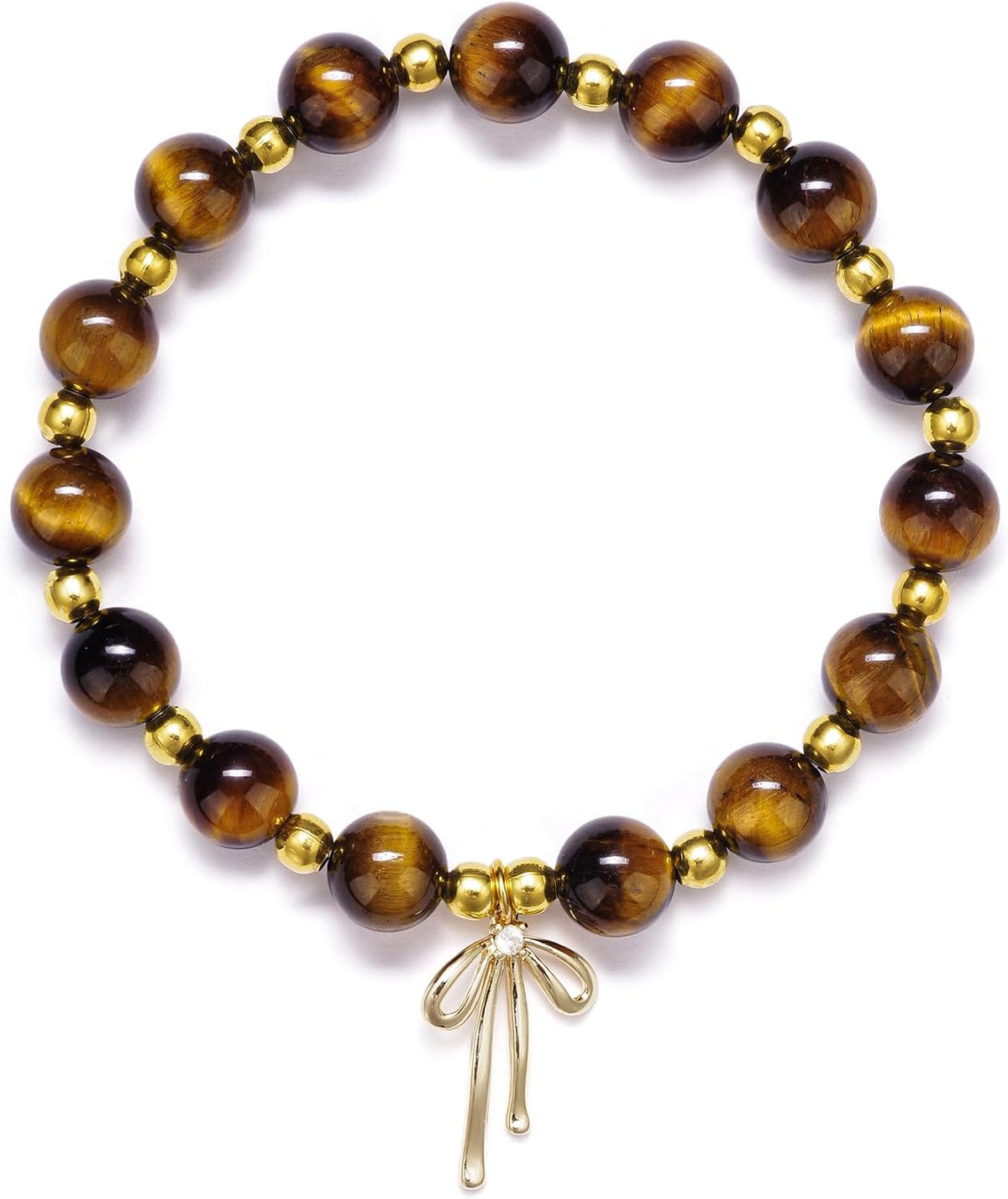 Beaded Bracelets for Women,Bow Charm Blue Flower Gold Plated Jewelry Women