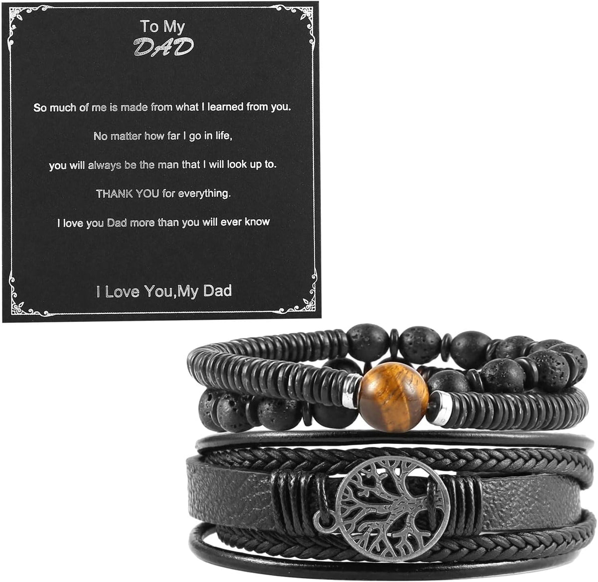 HZMAN Genuine Leather Tree of life Bracelets for Men Women