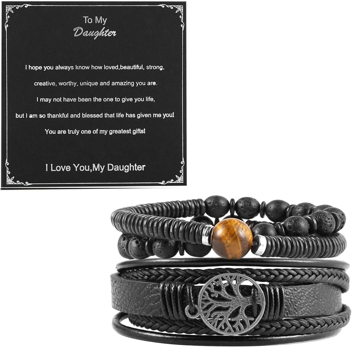 HZMAN Genuine Leather Tree of life Bracelets for Men Women