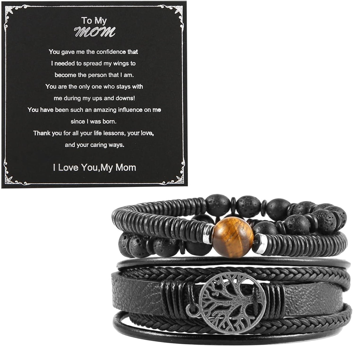 HZMAN Genuine Leather Tree of life Bracelets for Men Women