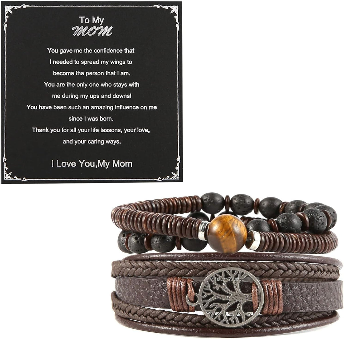HZMAN Genuine Leather Tree of life Bracelets for Men Women