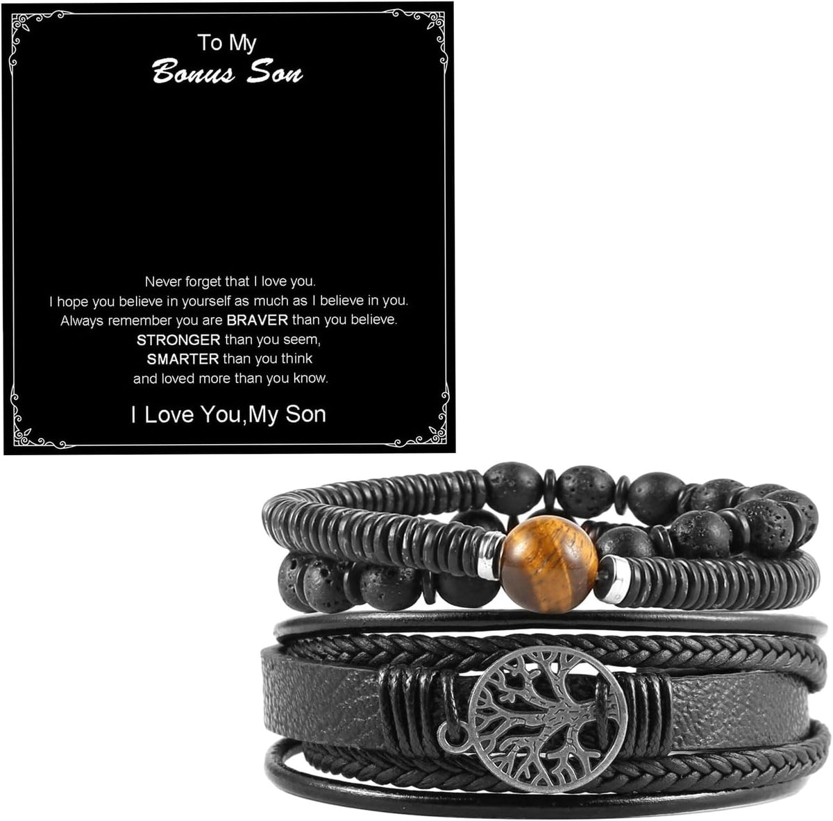 HZMAN Genuine Leather Tree of life Bracelets for Men Women