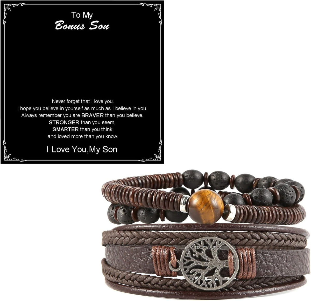 HZMAN Genuine Leather Tree of life Bracelets for Men Women