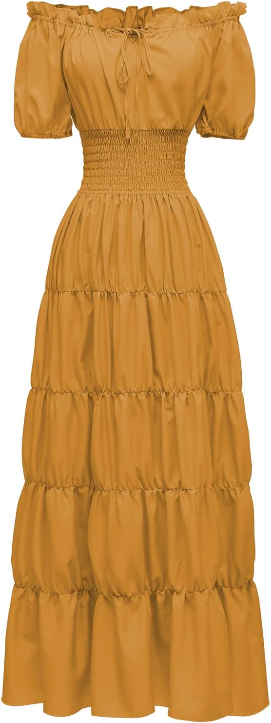Abaowedding Renaissance Women Medieval Chemise Dress Pirate Peasant Top Irish Under Dress