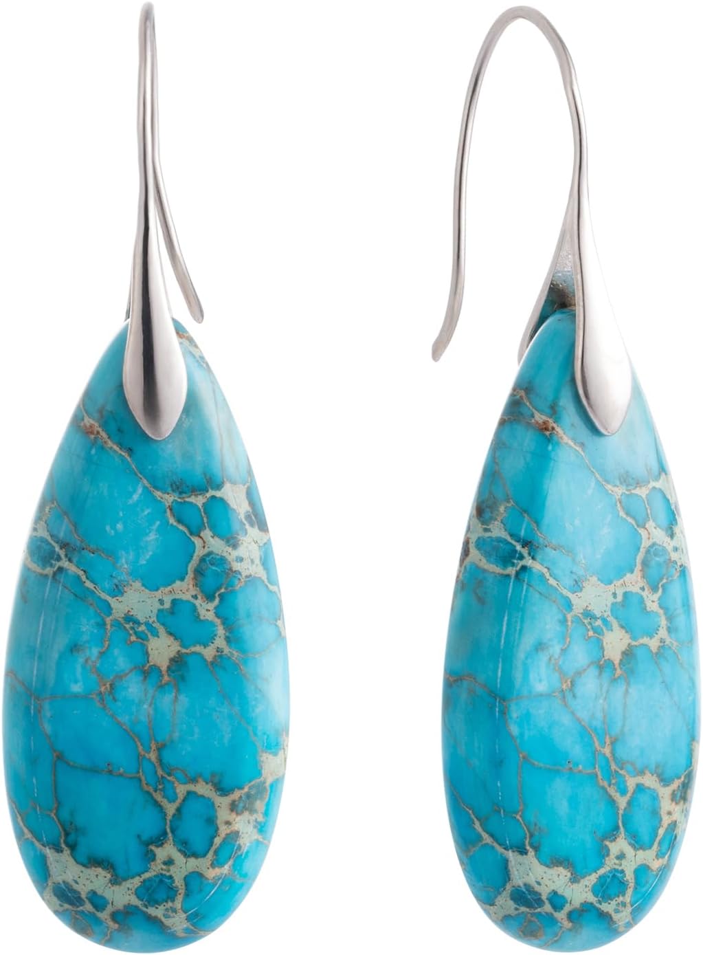 Stone Fishhook Dangle Drop Earrings