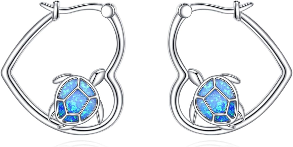 YFN Animal Earrings Sterling Silver Animal Heart Hoop Dangle Earrings Cute Jewelry Gifts for Women