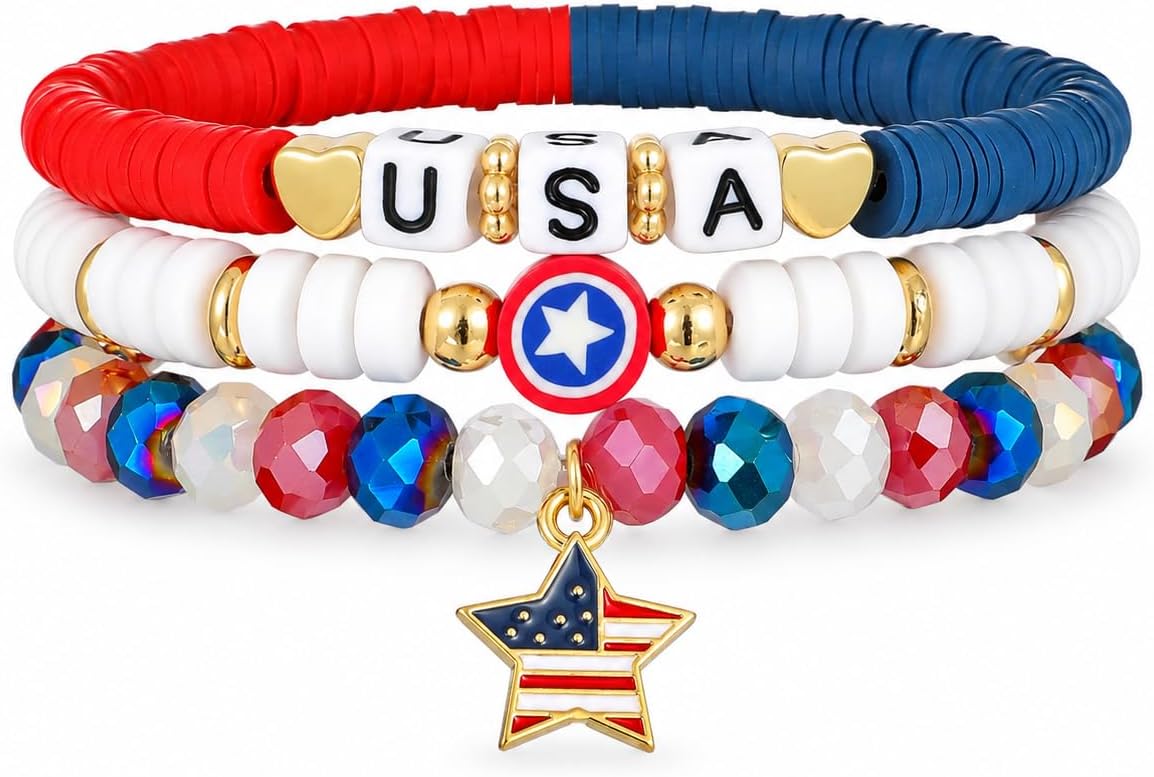 Boho Beaded Stretch Bracelets For Women Stackable Handmade Jewelry