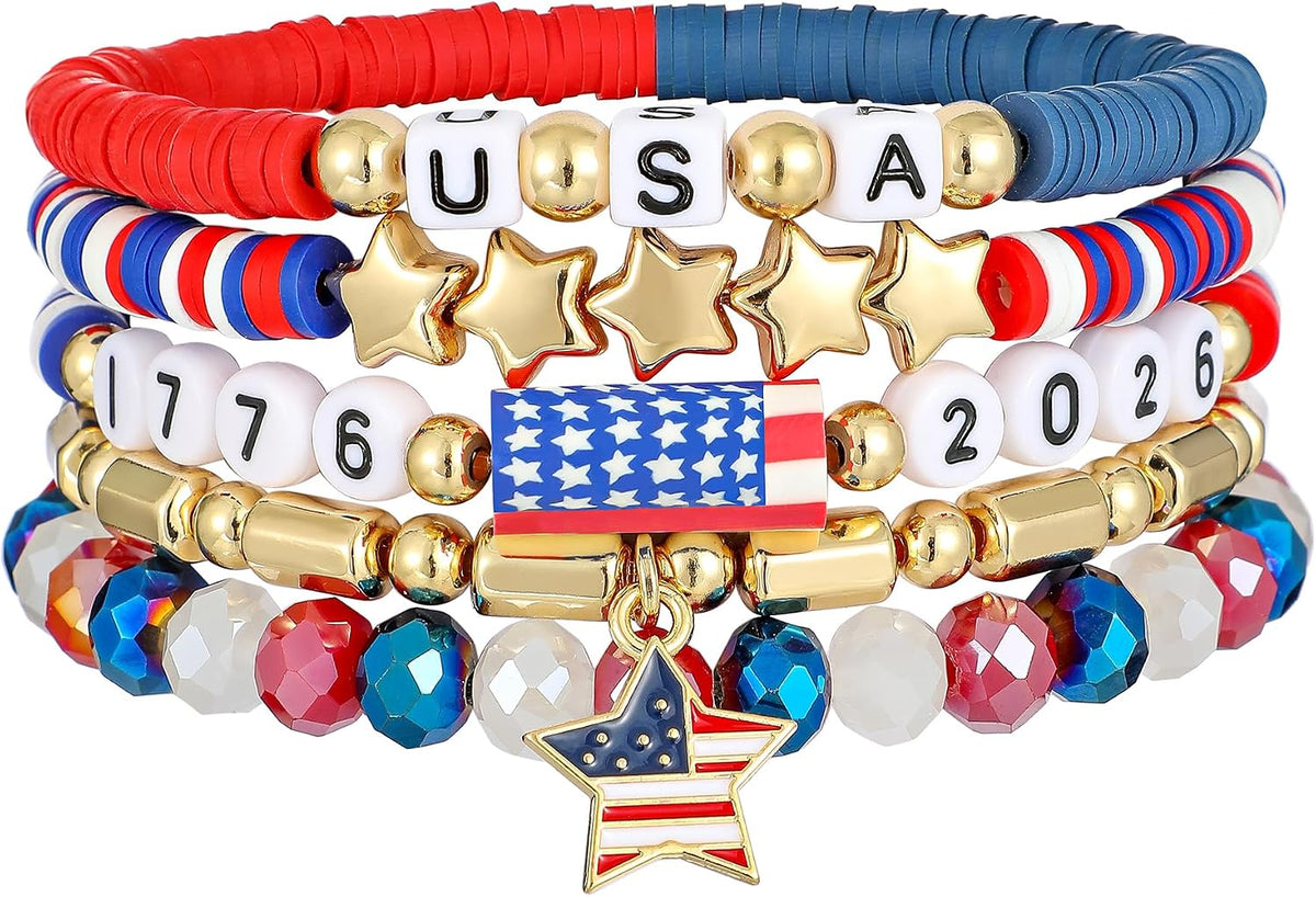 Boho Beaded Stretch Bracelets For Women Stackable Handmade Jewelry