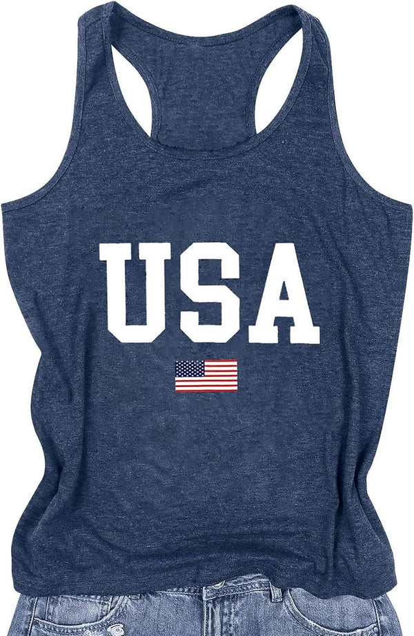 Womens Tank Tops Summer Racerback Graphic Tanks Beach Vacation Tops Loose Running Athletic Sleeveless Shirt Cami