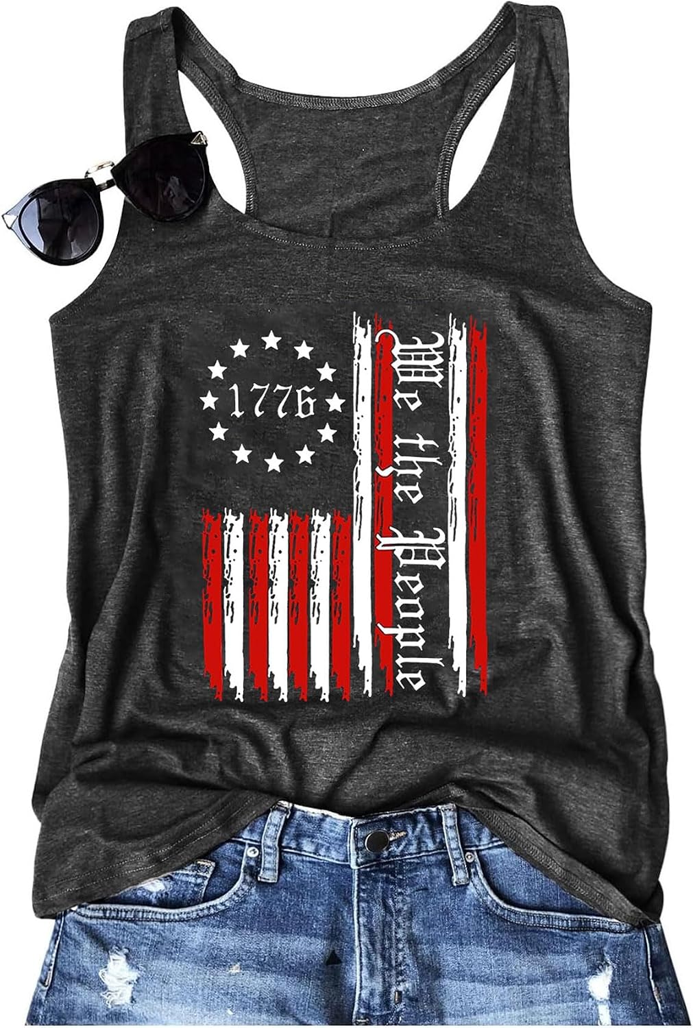 Womens Tank Tops Summer Racerback Graphic Tanks Beach Vacation Tops Loose Running Athletic Sleeveless Shirt Cami