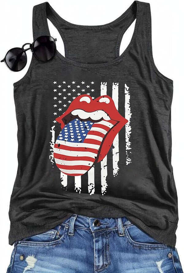 Womens Tank Tops Summer Racerback Graphic Tanks Beach Vacation Tops Loose Running Athletic Sleeveless Shirt Cami