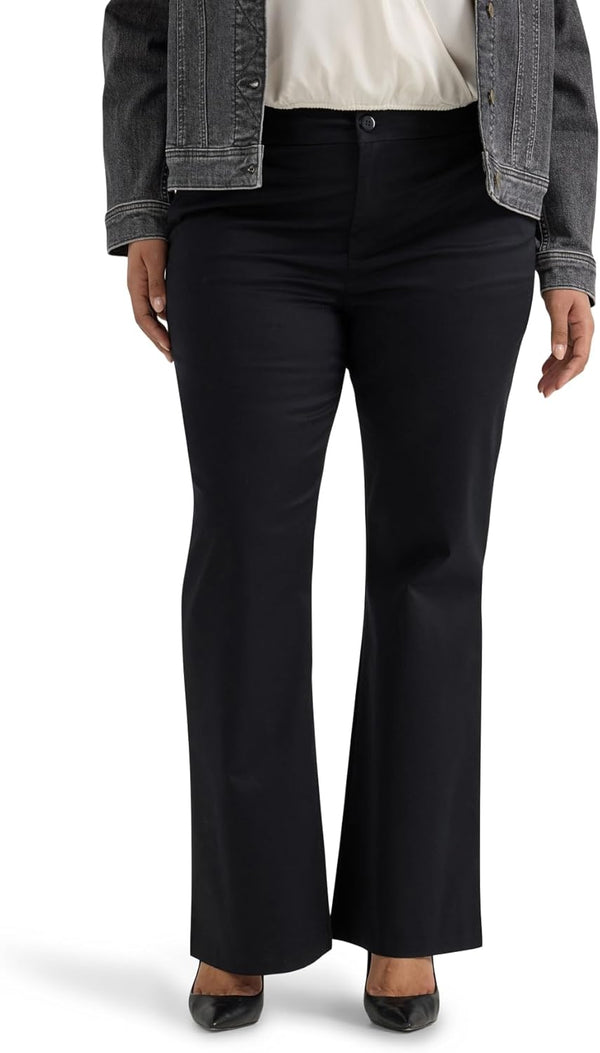 Women's Plus Size Wrinkle Free Mid Rise Bootcut Pant