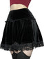 Velvet Lace Little Mini Skirts for Women High Waist Casual Ruffle Skirt Y2k Punk Goth Party